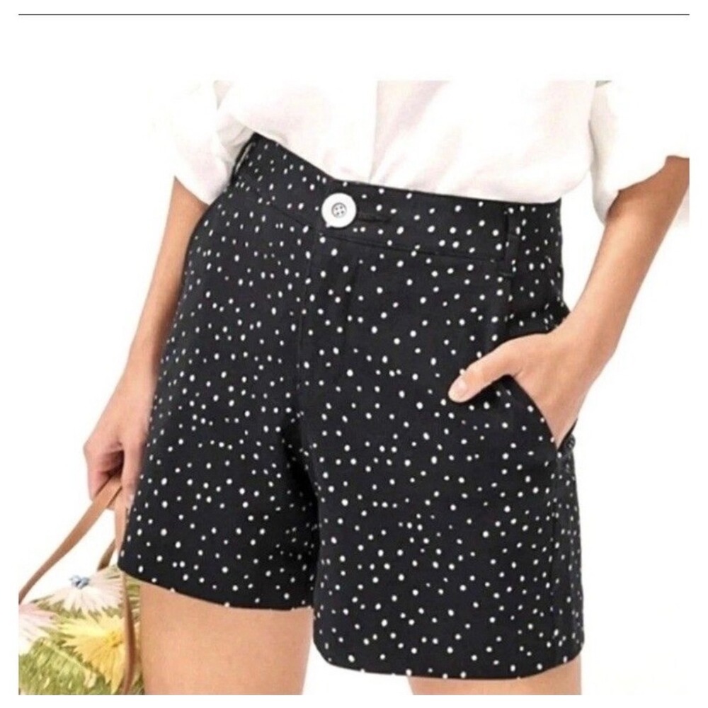 Cabi Pasadena Short 6636 Black White Polka Dot High Rise Woven Shorts Size 4